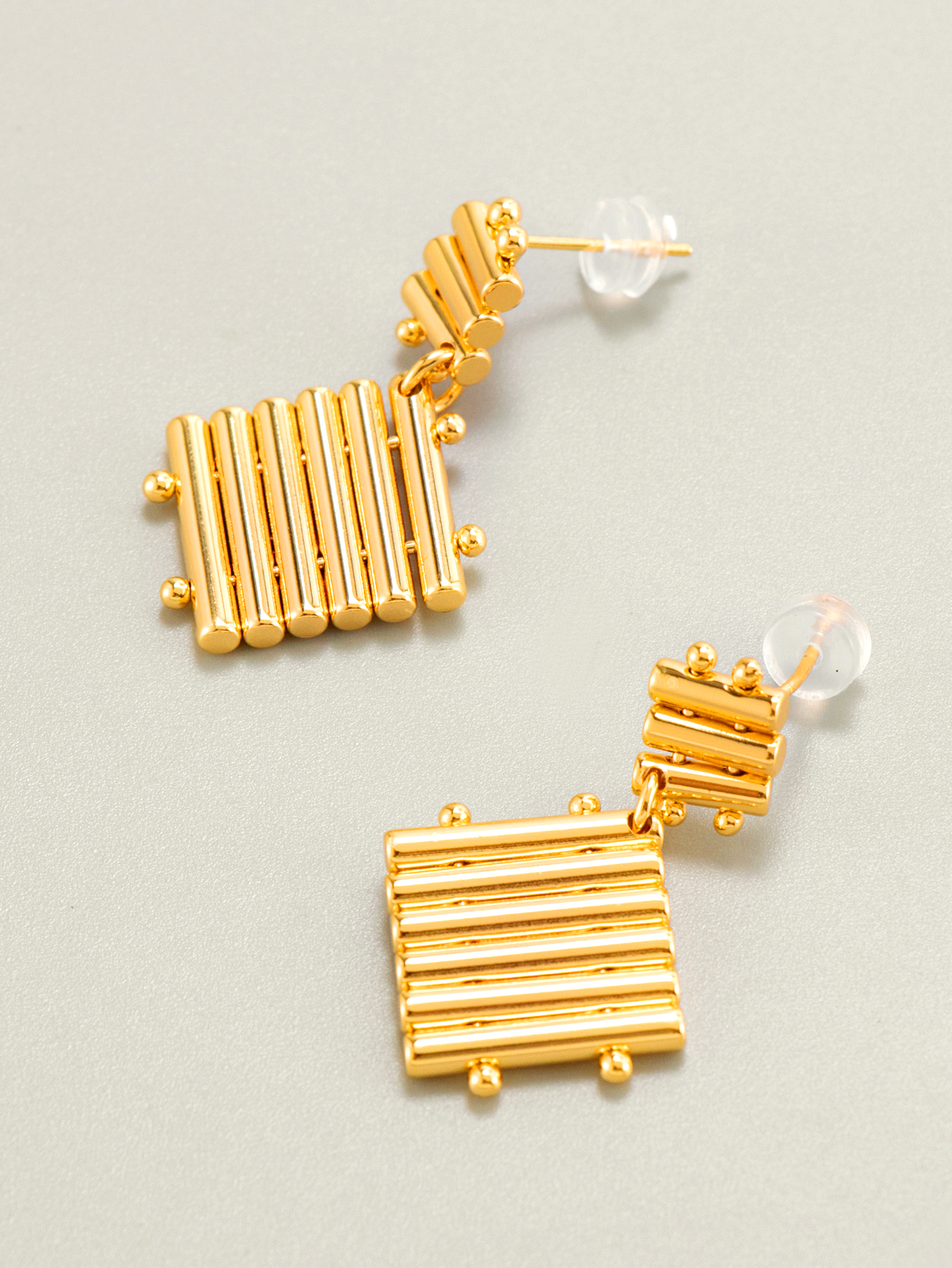 Brass Pendant Earring Studs