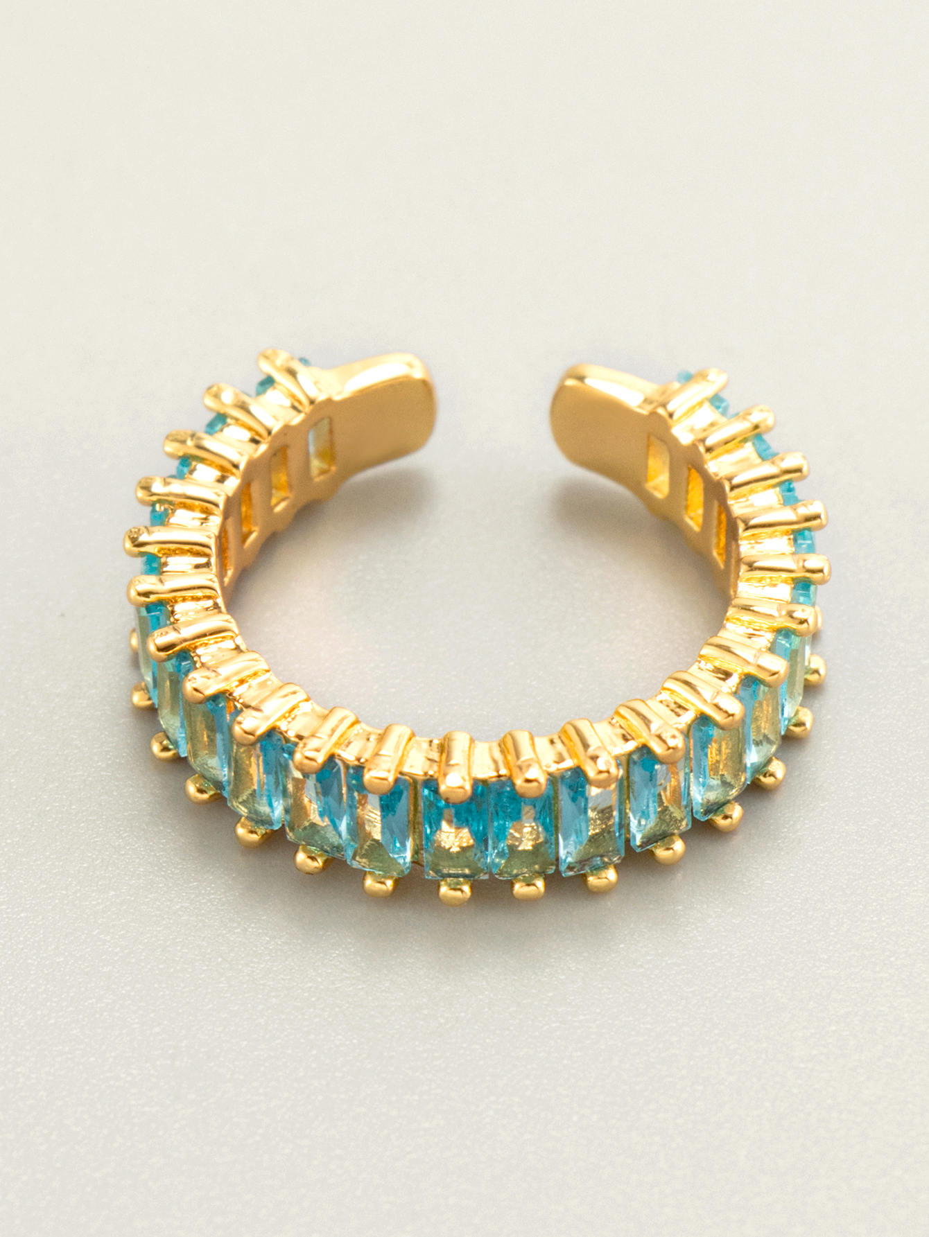 Colorful Crystal Cuff Rings